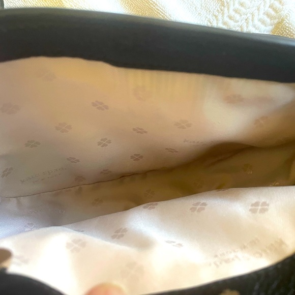 Kate Spade Knott Ditsy Rose Black Leather Saddle Crossbody Bag.EUC. 🌹. - Picture 15 of 16